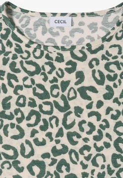 Shirt van linnen met leo-print