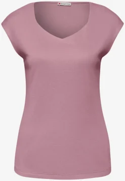 Shirt zonder mouwen met diamanten halslijn