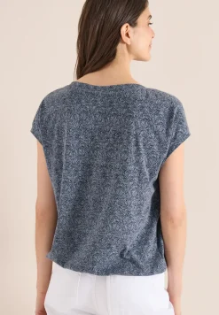Shirt in burnout look met boothals