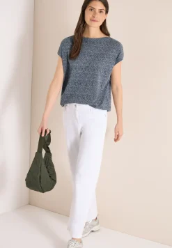 Shirt in burnout look met boothals