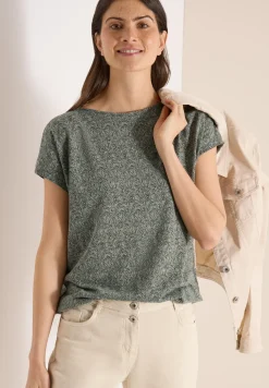 Shirt in burnout look met boothals