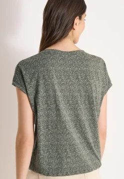 Shirt in burnout look met boothals