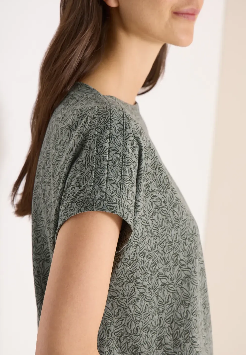 Shirt in burnout look met boothals