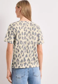 Shirt in burnout-look met leo-opdruk