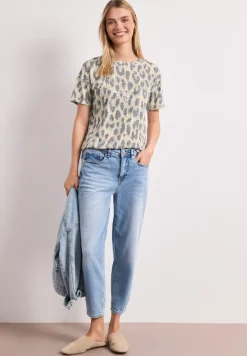 Shirt in burnout-look met leo-opdruk