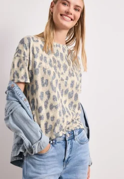 Shirt in burnout-look met leo-opdruk
