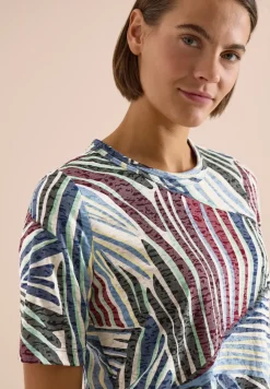 Shirt in burnout-look met print
