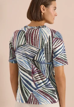 Shirt in burnout-look met print