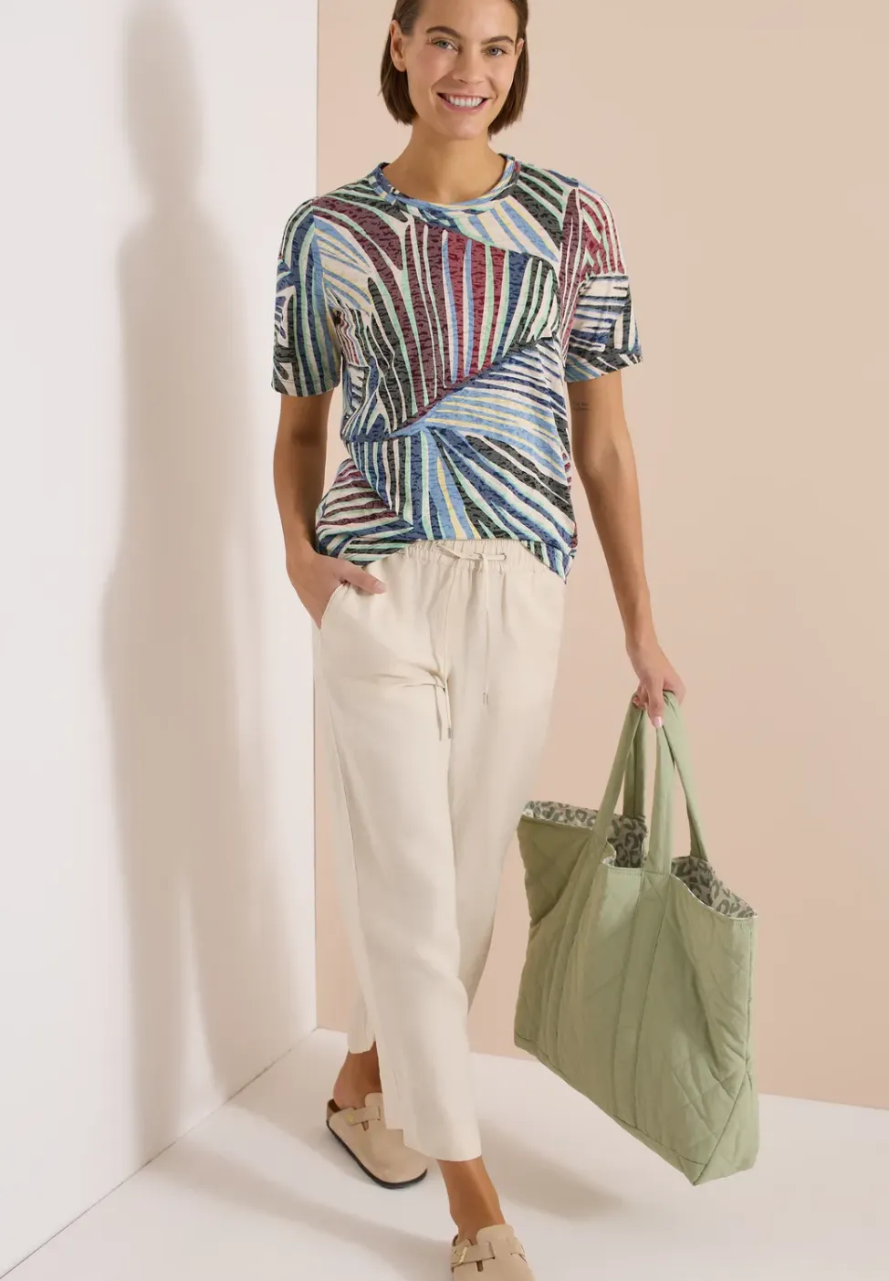 Shirt in burnout-look met print