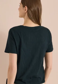 Shirt in burn-out look met tekst