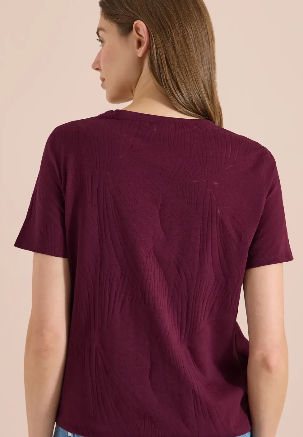 Shirt in burn-out look met tekst