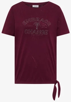 Shirt in burn-out look met tekst