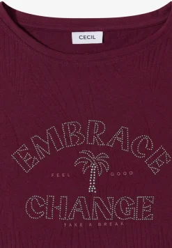 Shirt in burn-out look met tekst