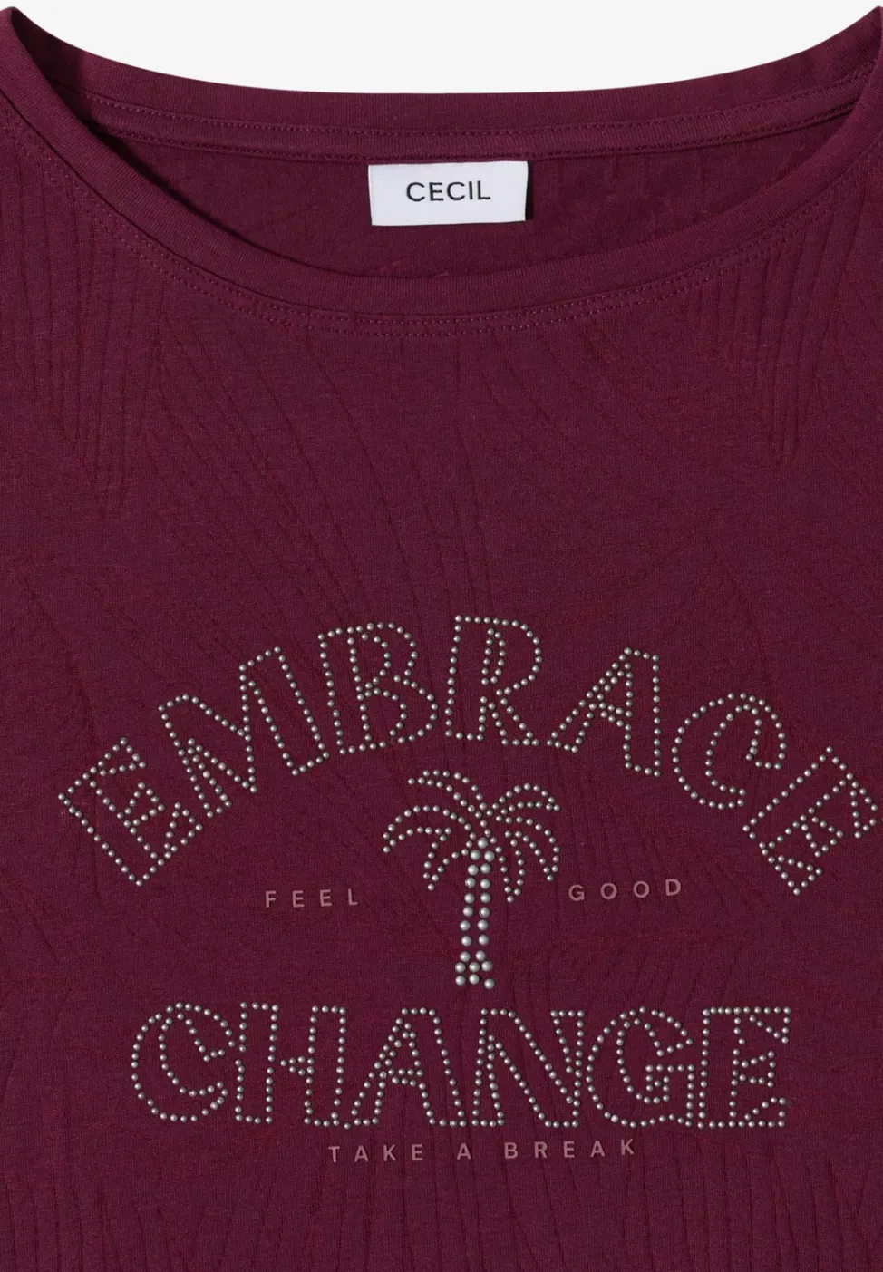 Shirt in burn-out look met tekst