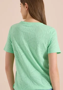 Shirt in burn-out look met tekst