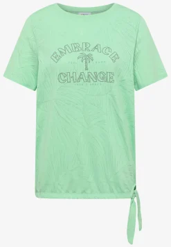 Shirt in burn-out look met tekst