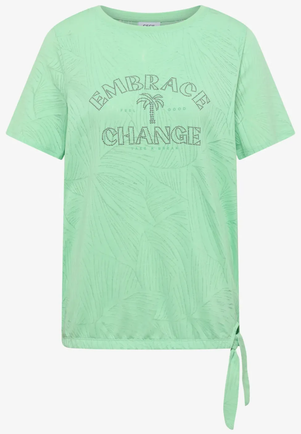 Shirt in burn-out look met tekst