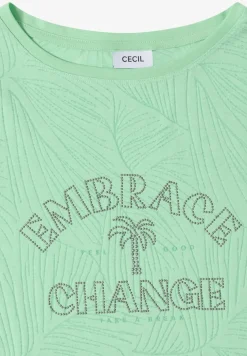 Shirt in burn-out look met tekst
