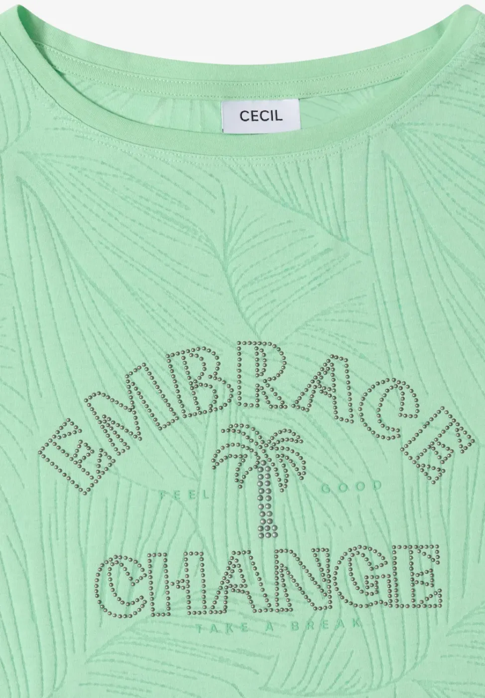 Shirt in burn-out look met tekst