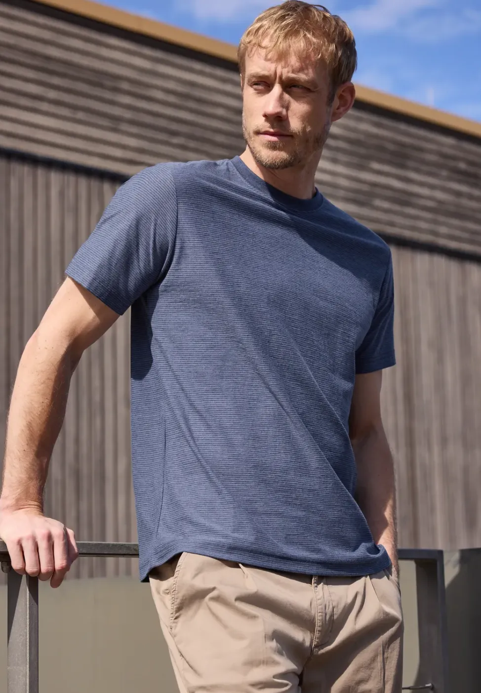 Shirt in garengestreepte look