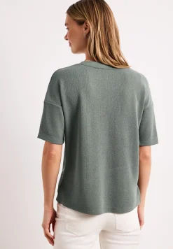 Shirt in gebreide look met V-hals