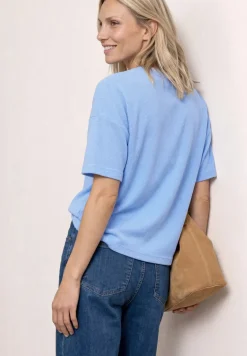 Shirt in gebreide look met V-hals