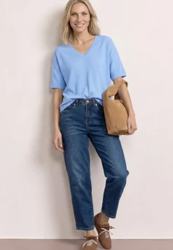 Shirt in gebreide look met V-hals