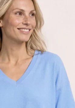 Shirt in gebreide look met V-hals