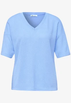Shirt in gebreide look met V-hals