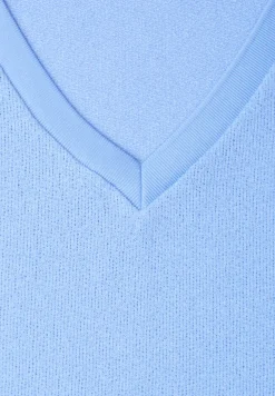 Shirt in gebreide look met V-hals