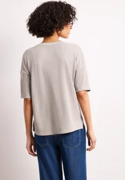 Shirt in gebreide look met V-hals