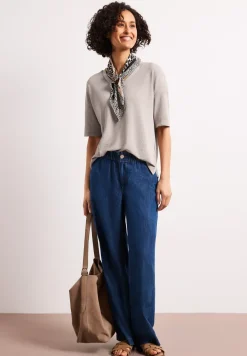 Shirt in gebreide look met V-hals