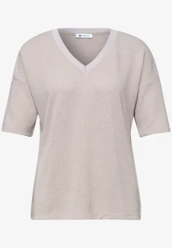 Shirt in gebreide look met V-hals