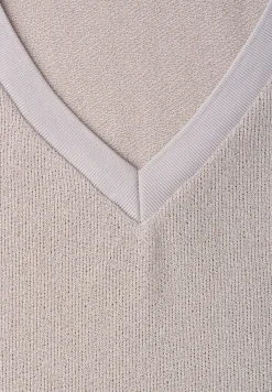 Shirt in gebreide look met V-hals