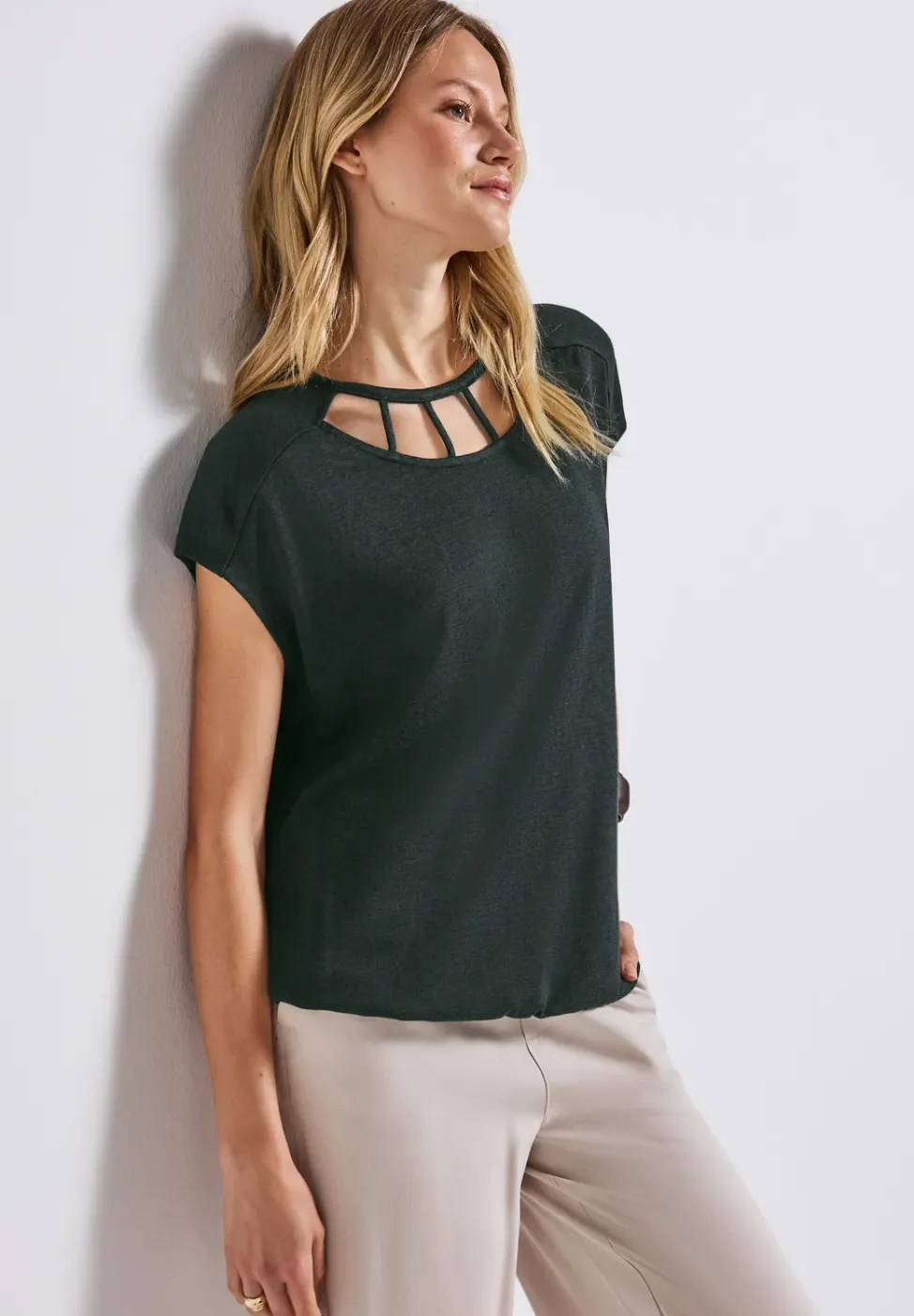 Shirt in linnenlook