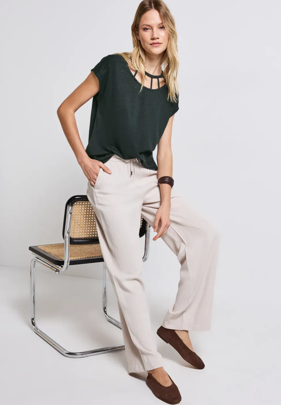 Shirt in linnenlook