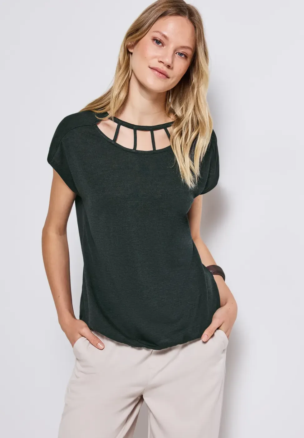Shirt in linnenlook