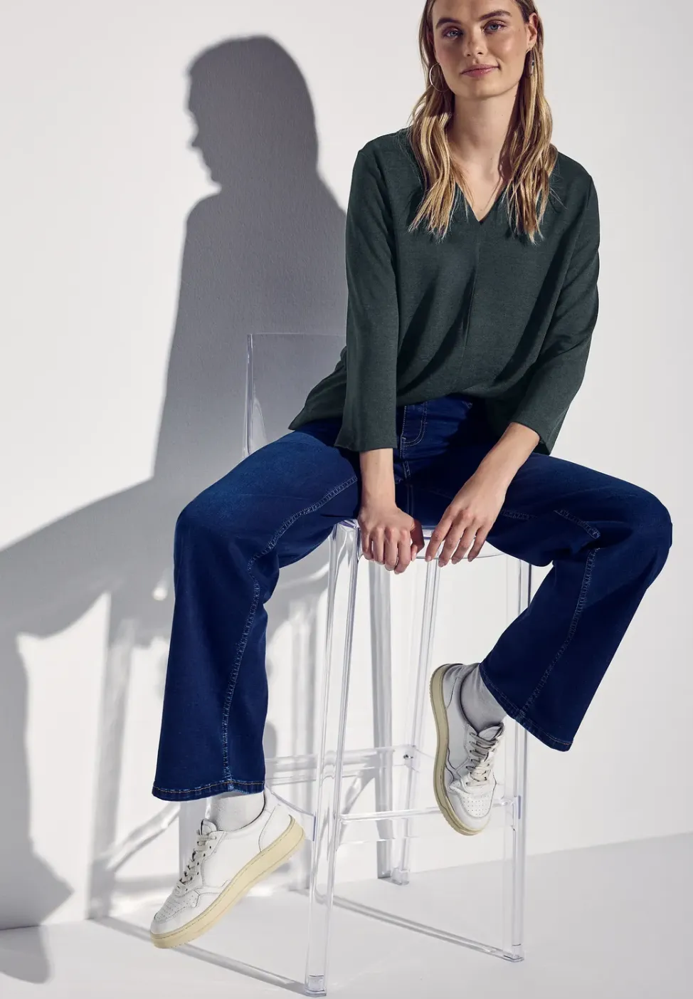 Shirt in linnenlook
