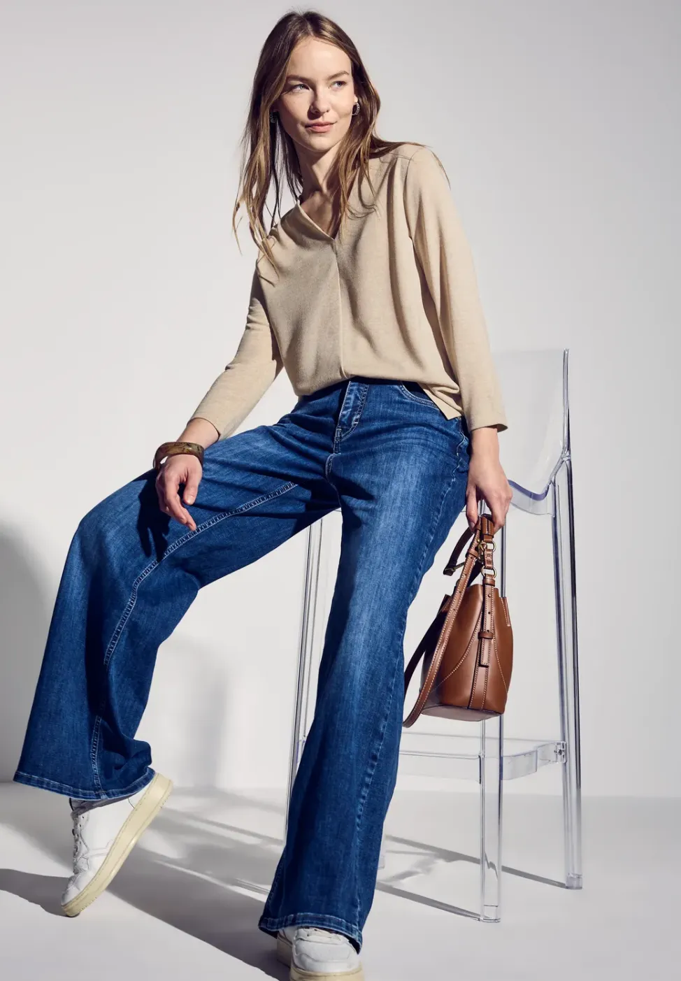 Shirt in linnenlook