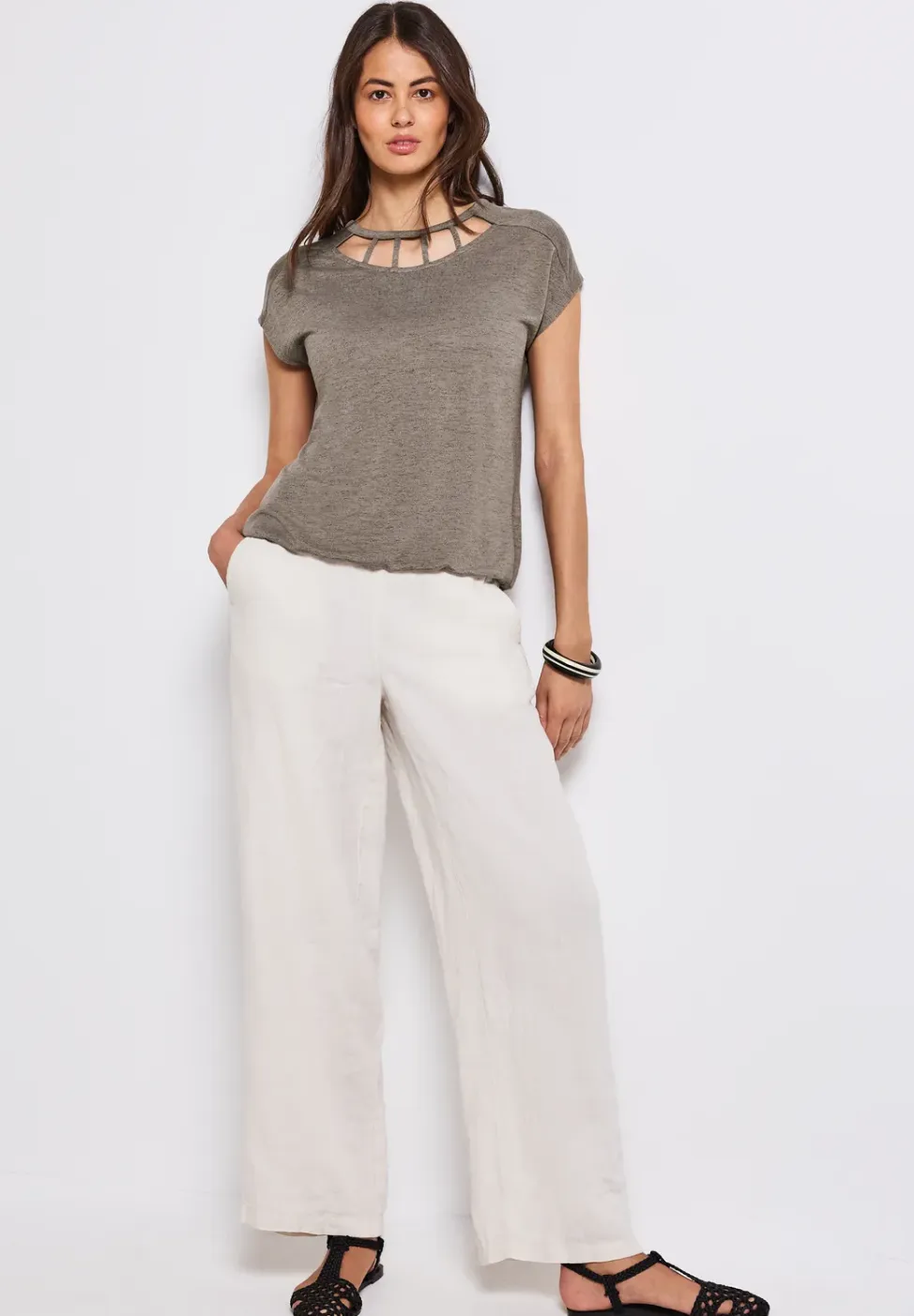 Shirt in linnenlook