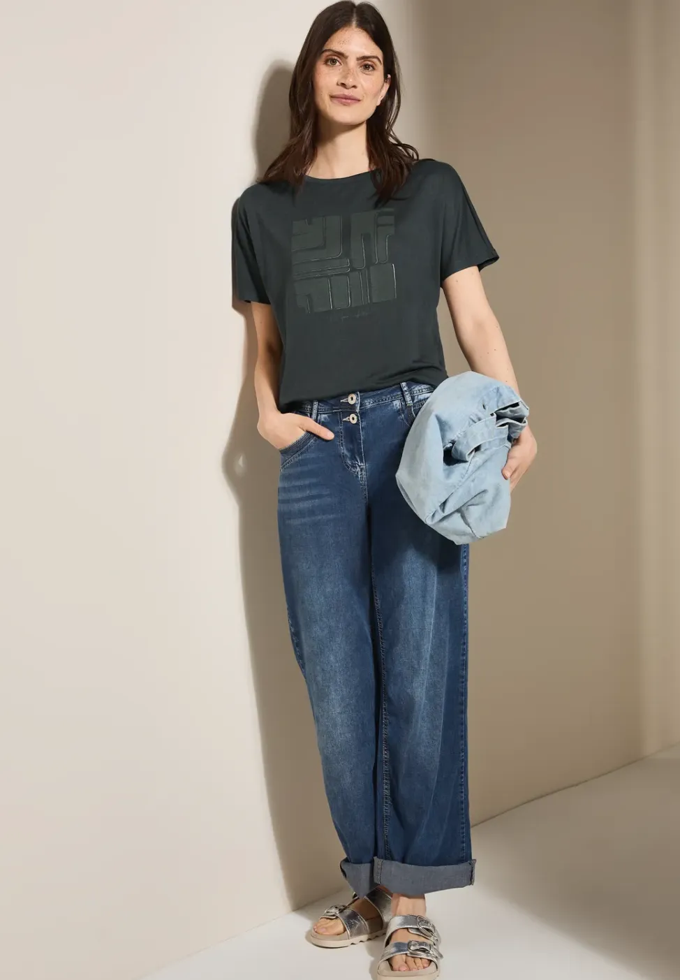 Shirt in linnenlook