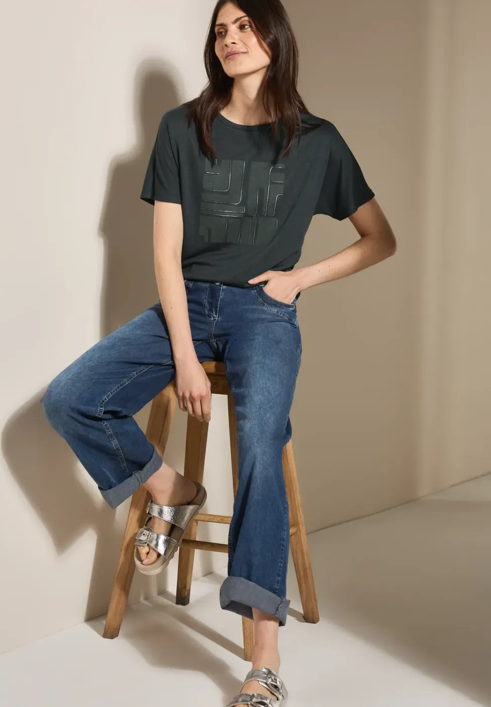 Shirt in linnenlook