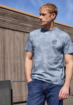 Shirt met all-over print en borduursel