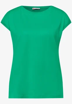 Shirt met boothals en decoratief detail