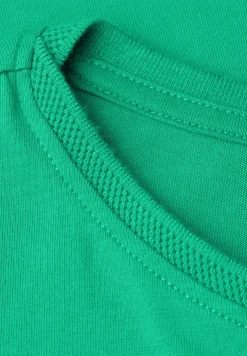 Shirt met boothals en decoratief detail