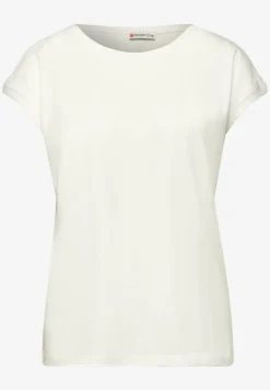 Shirt met boothals en decoratief detail