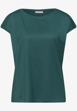Shirt met boothals en decoratief detail