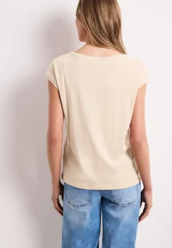 Shirt met boothals en decoratief detail