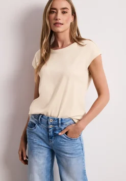 Shirt met boothals en decoratief detail