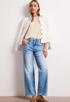 Shirt met boothals en decoratief detail